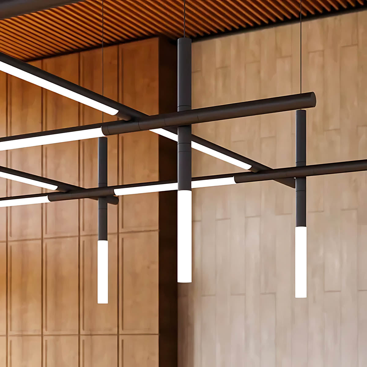 Modern Geometric Alloy & Acrylic Chandelier