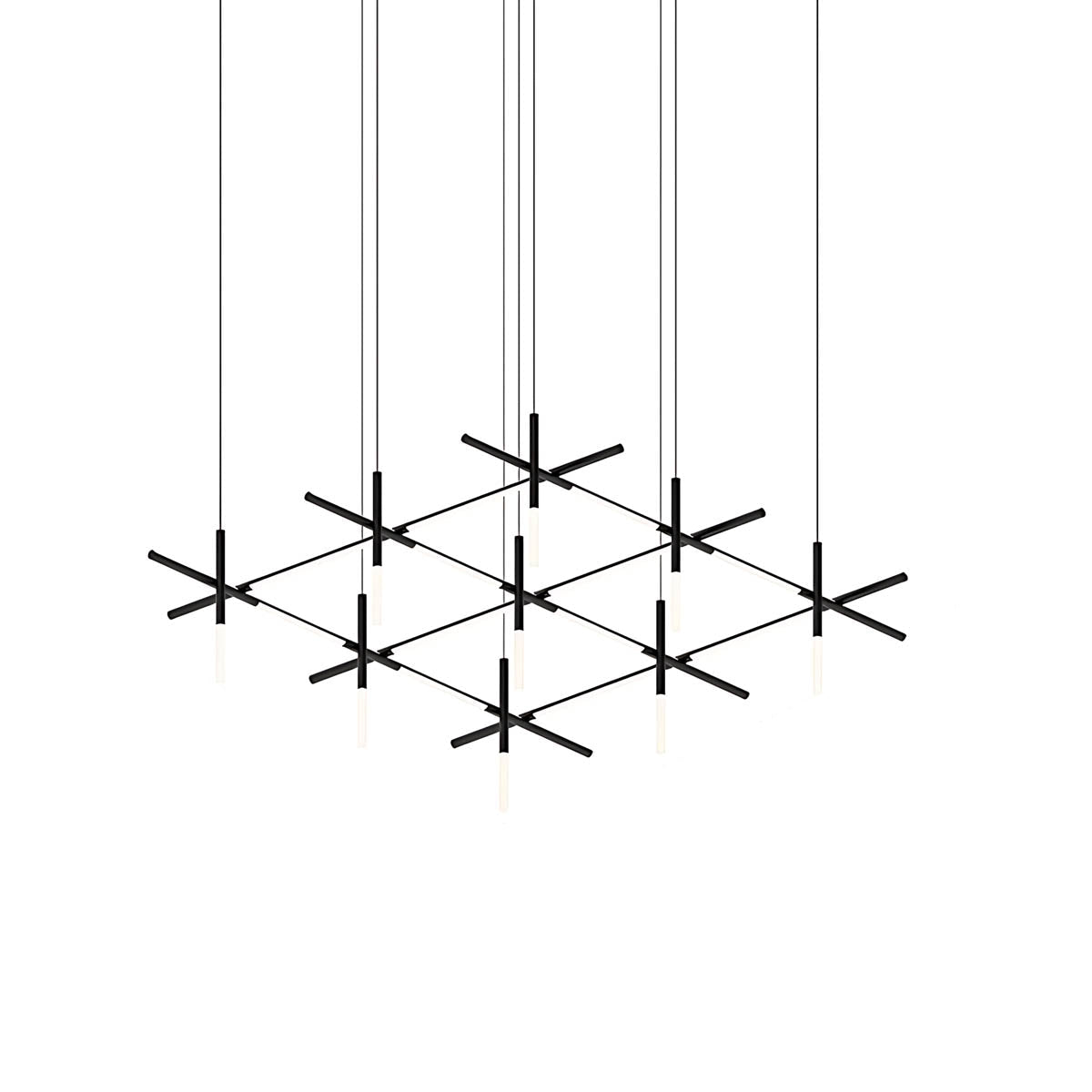 Modern Geometric Alloy & Acrylic Chandelier