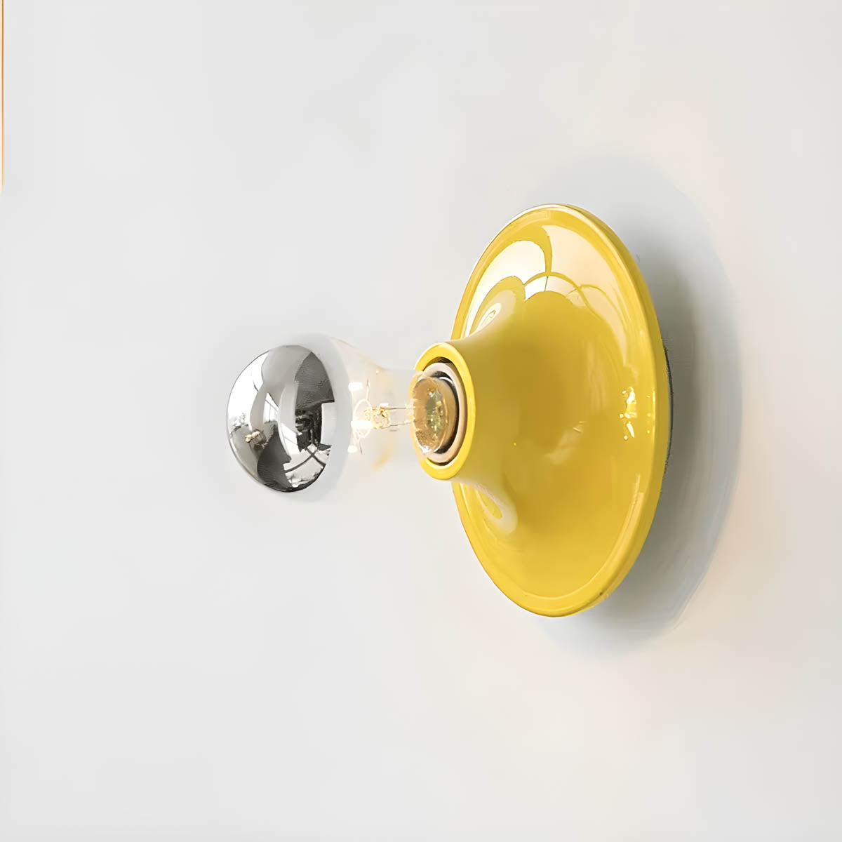 Iron wall light E27 vintage-disc shade