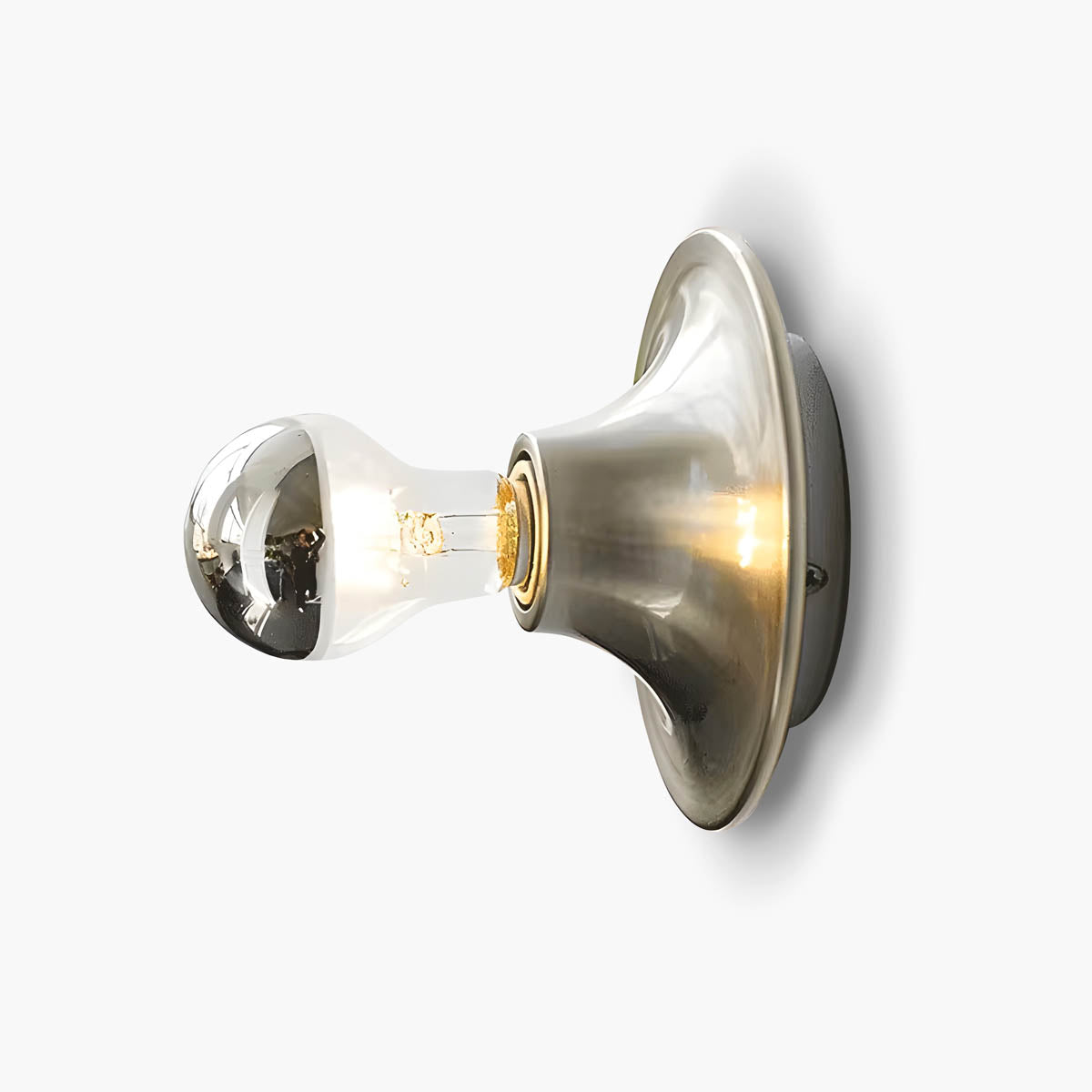 Iron wall light E27 vintage-disc shade