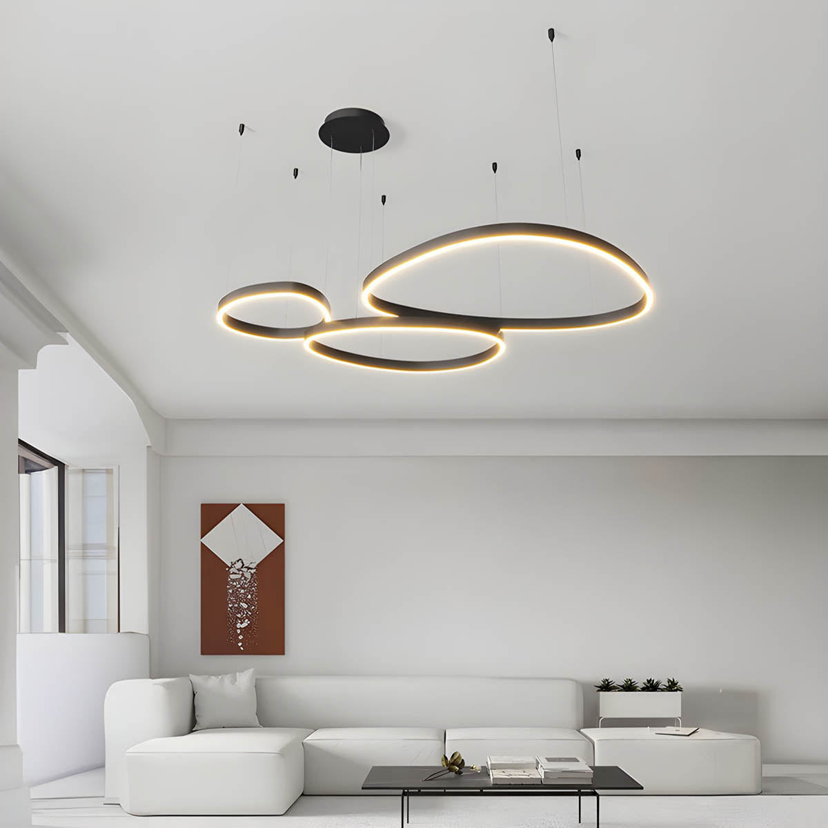 Overlapping Oval Rings LED Pendant & Chandelier NADINE