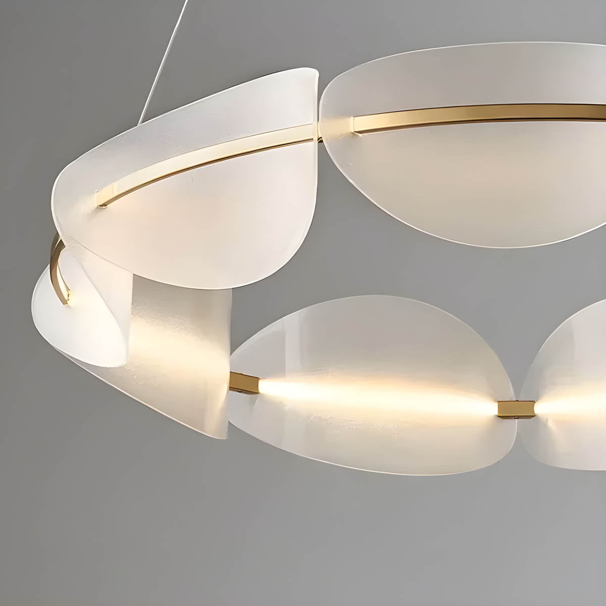 Multi-head Pendant Ceiling Light in Frosted Acrylic & Iron