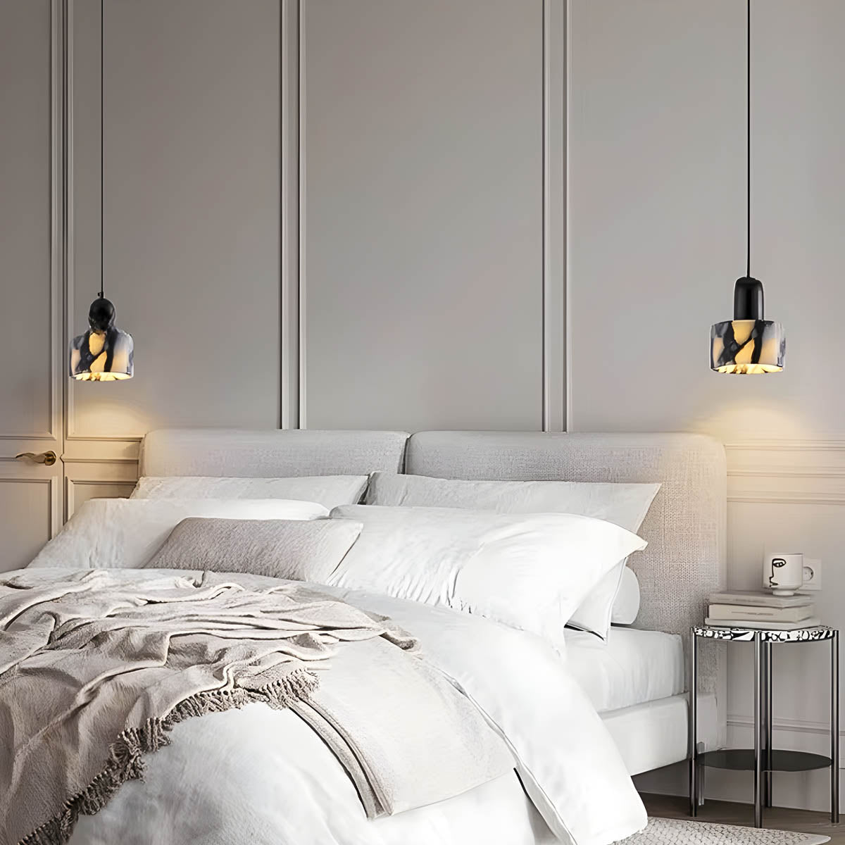 Natural Stone Pendant Light E27 1-3 Heads Statement