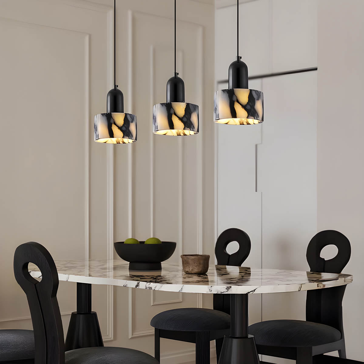 Natural Stone Pendant Light E27 1-3 Heads Statement