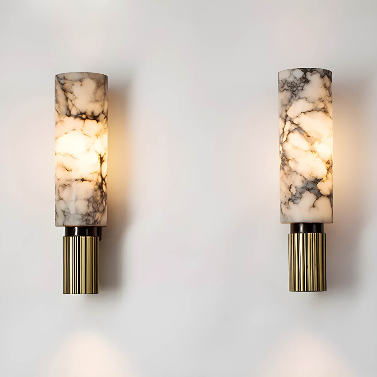 Marble and copper wall-mounted LED light