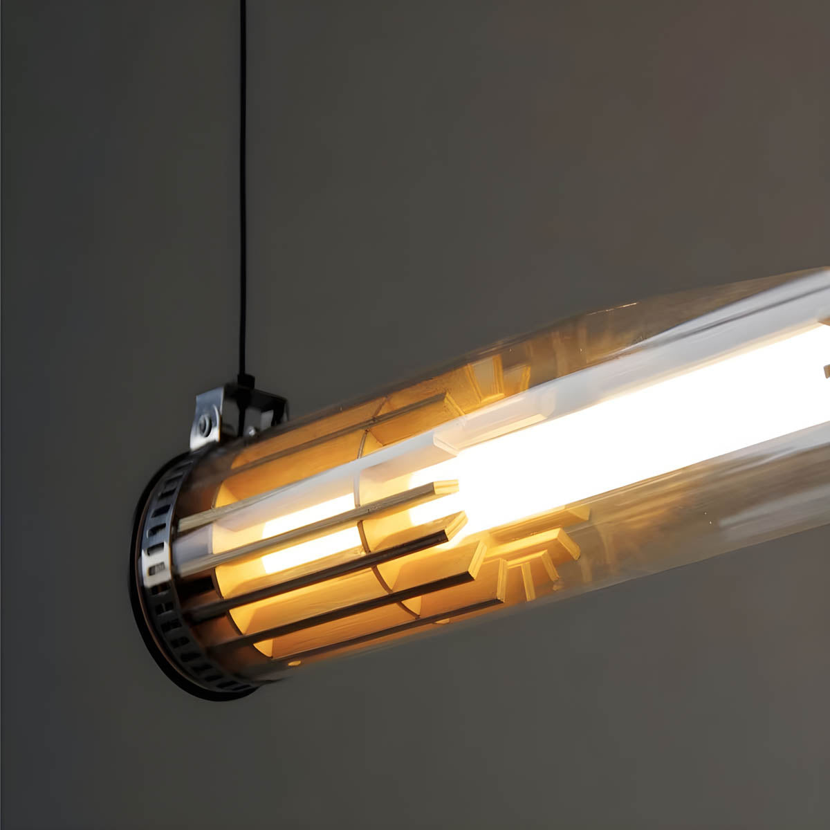 Wood & acrylic LED lighting collection, pendant wall & floor