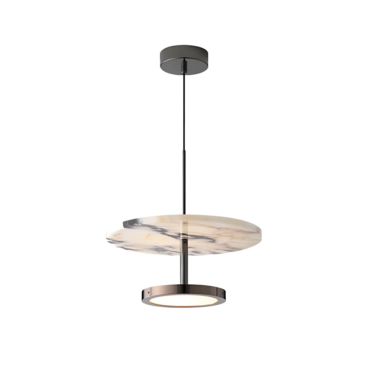 Natural marble & iron pendant light
