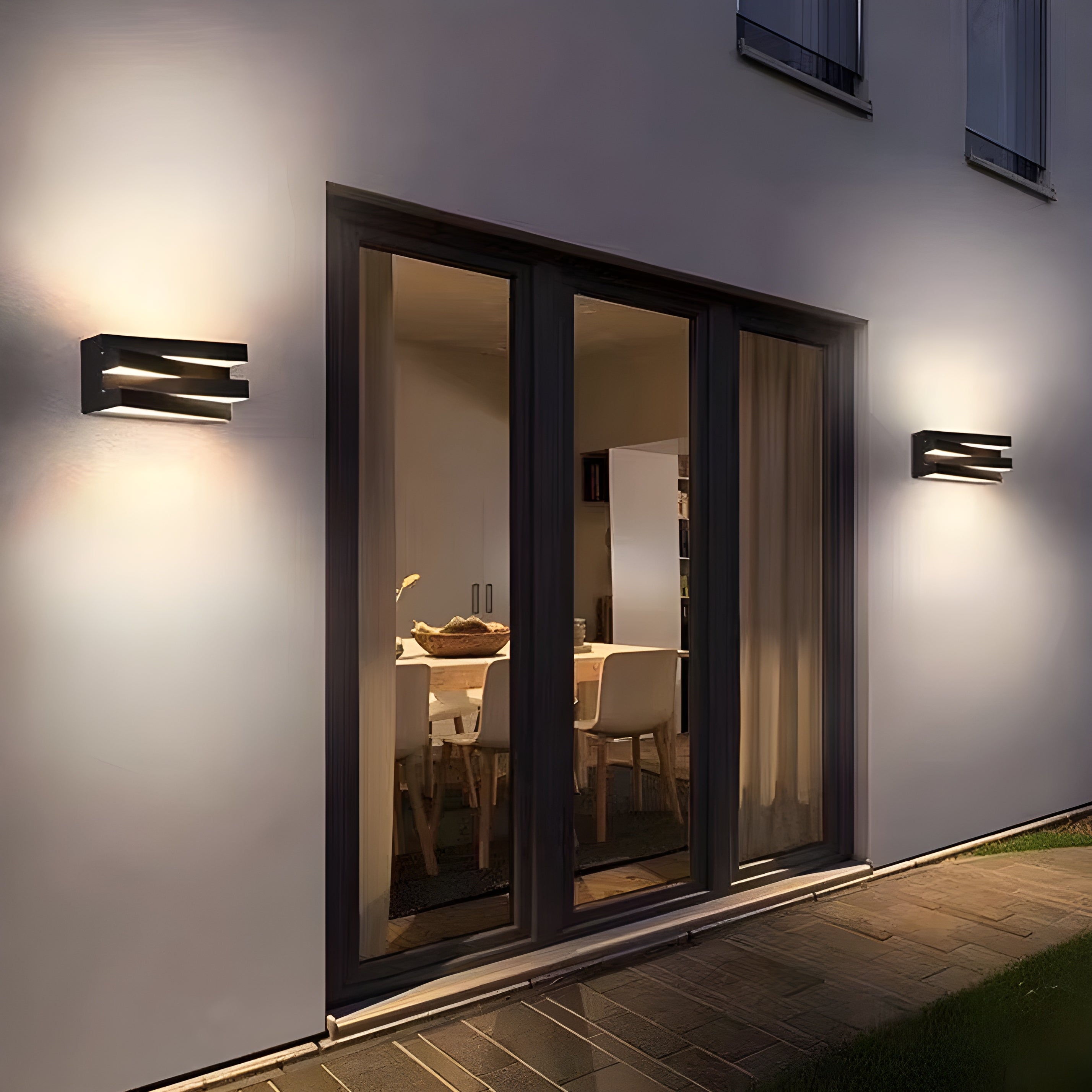 Exterior Wall Light - Aluminium & Borosilicate Glass Outdoor LED