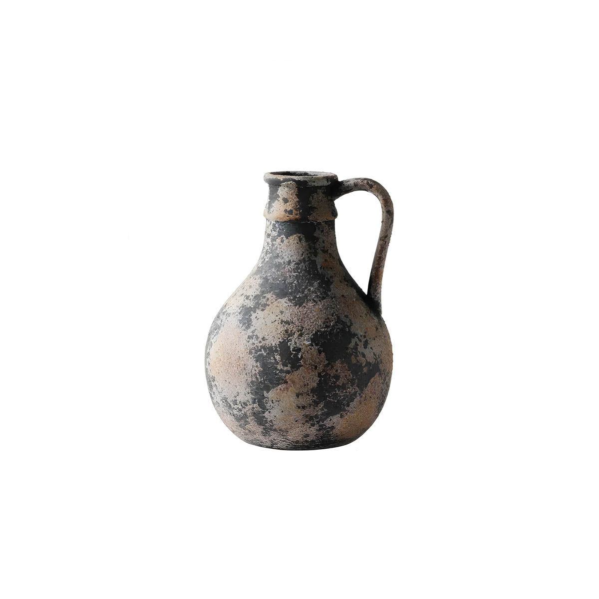 Rustic Weathered Ceramic Vase — Stone Finish Decorative Centrepiece