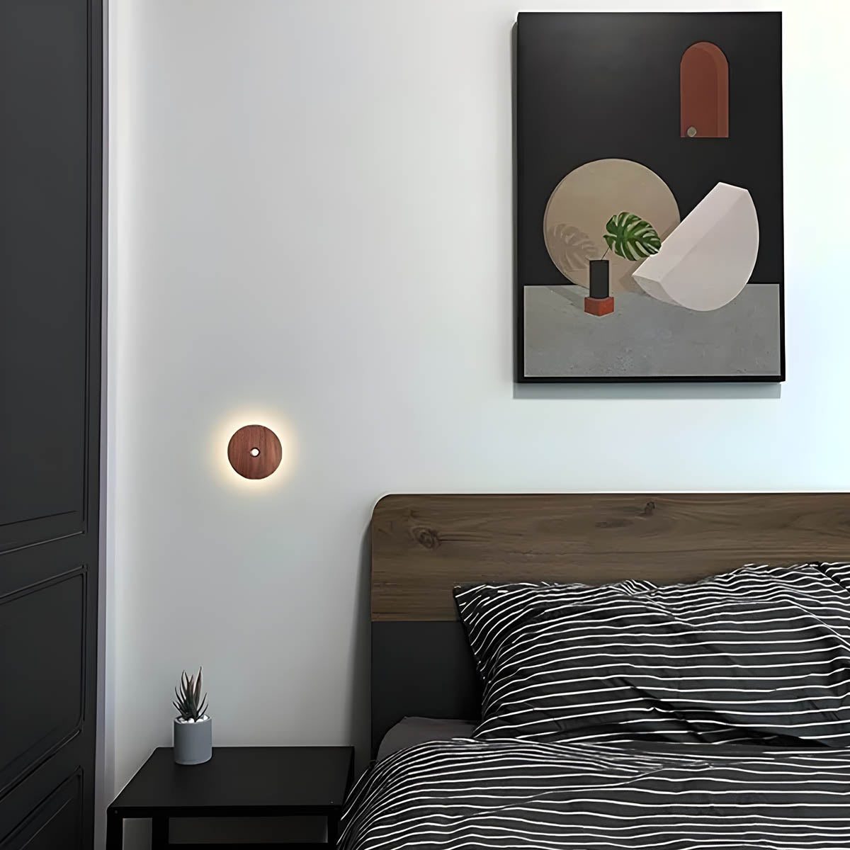 USB-Rechargeable Wood Motion-Sensor Wall Light