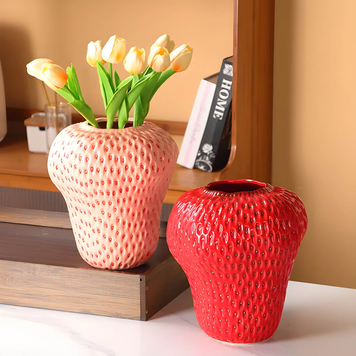 Fruit-Inspired Straw-Shaped Ceramic Vase Range — Colour Pop Decor Accent
