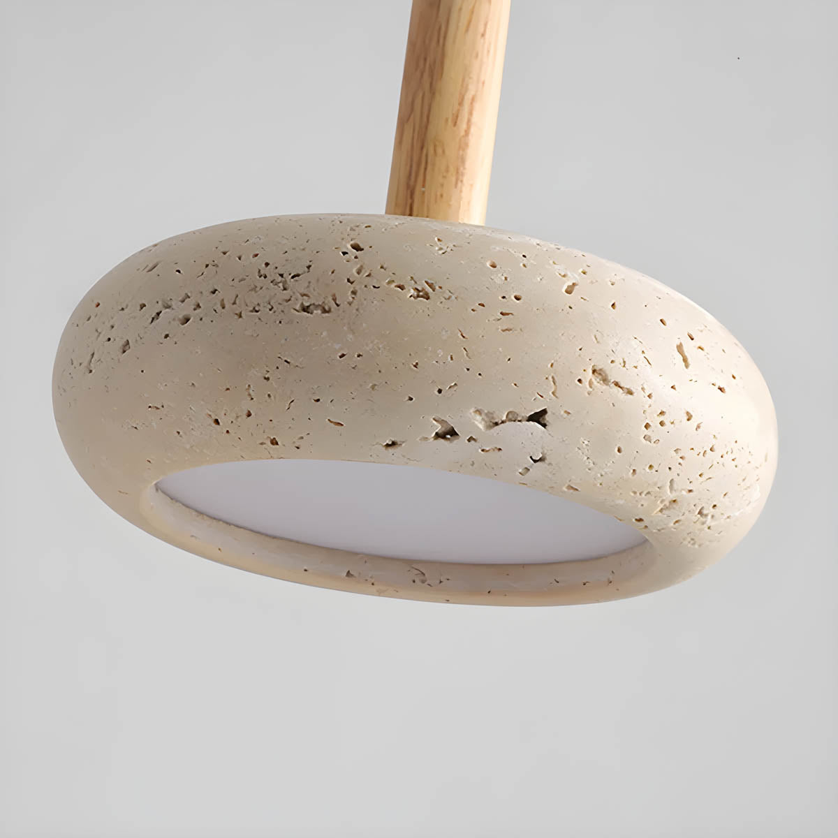 Natural yellow travertine pendant light LED stone plate
