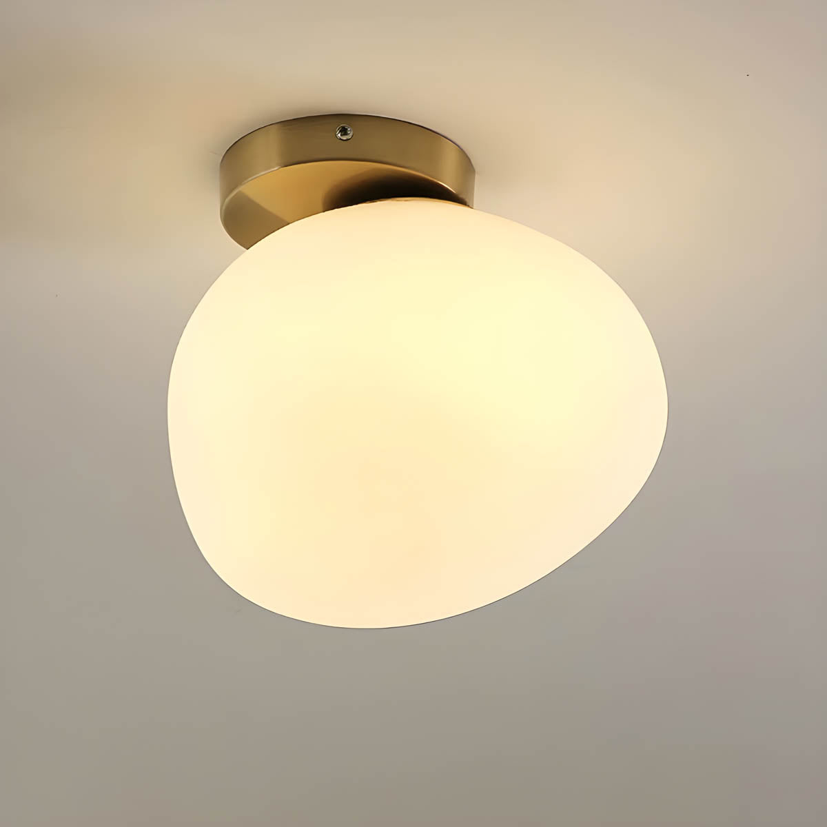 Egg-Shaped Glass Wall Light Metal Base Indoor Wall Sconce