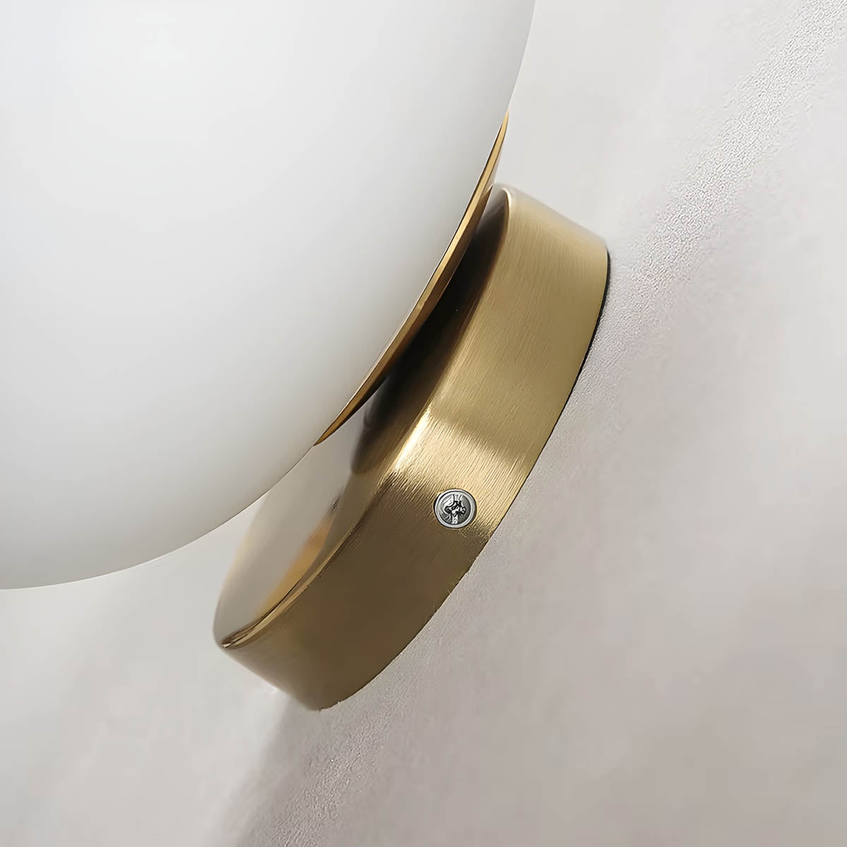 Egg-Shaped Glass Wall Light Metal Base Indoor Wall Sconce