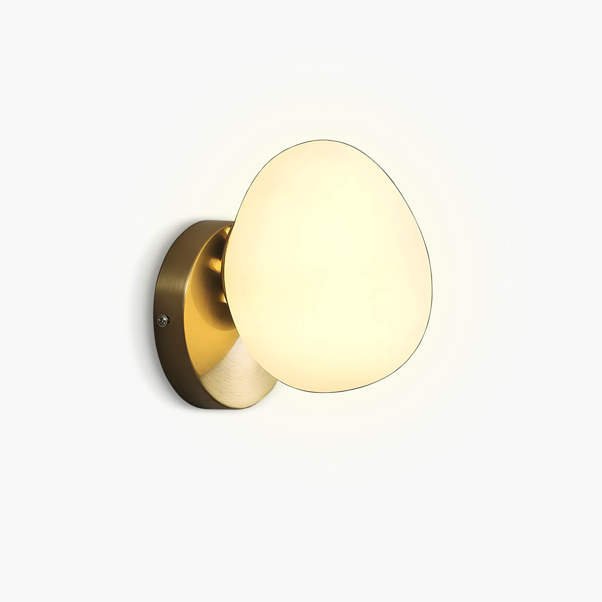 Egg-Shaped Glass Wall Light Metal Base Indoor Wall Sconce
