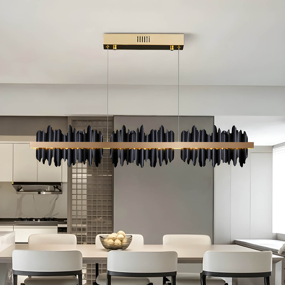 Aluminium & acrylic linear pendant light (Gold/Bronze finish)