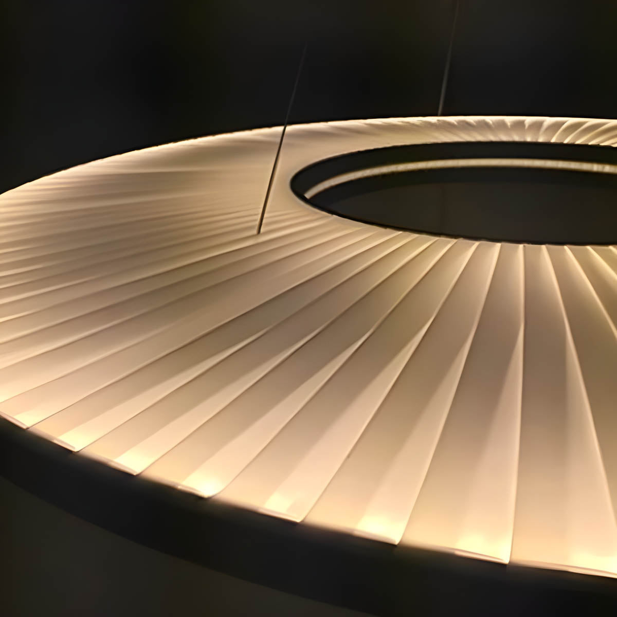 Fabric-Pleated Ring LED Pendant Light SLAVA