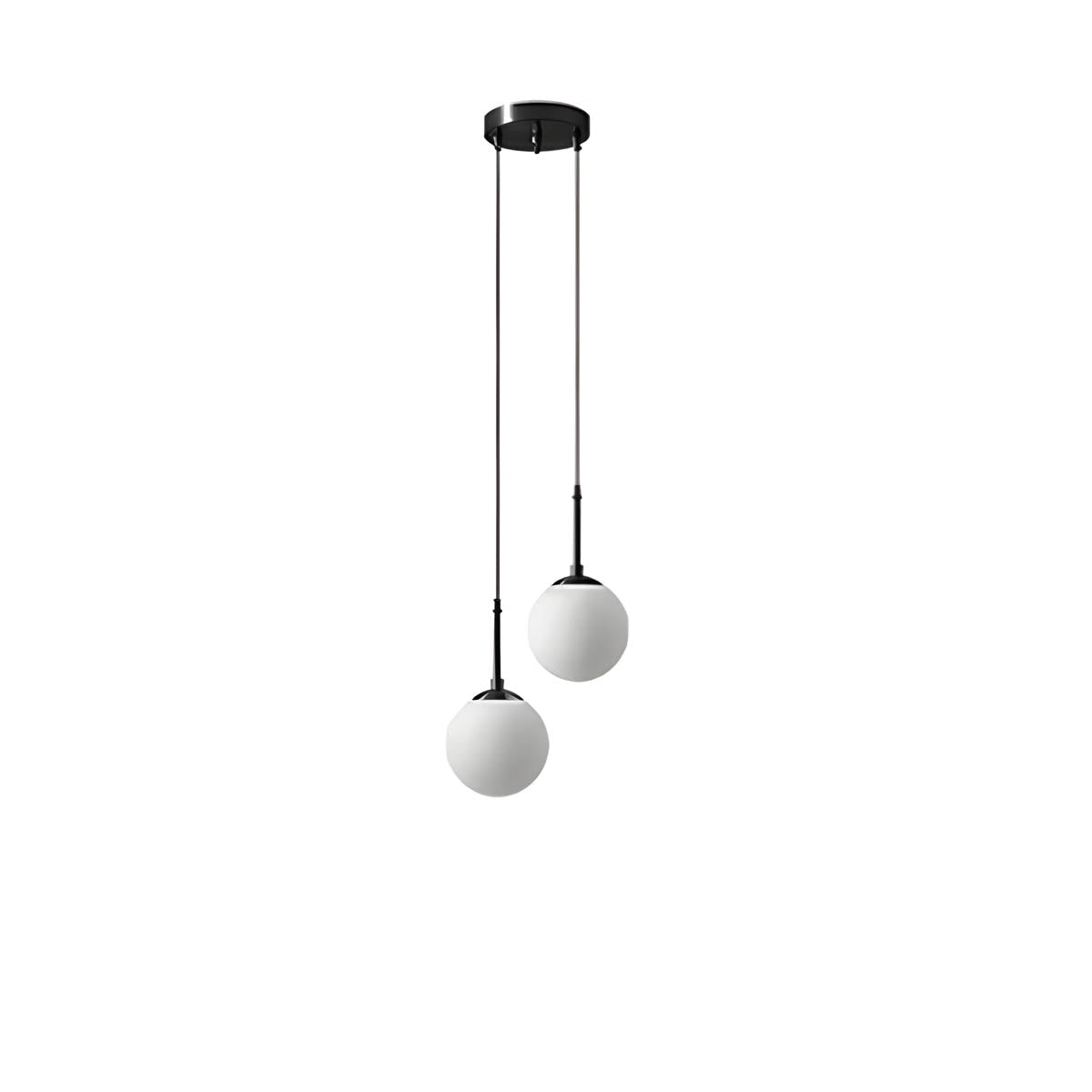 Multi-head glass globe pendant light