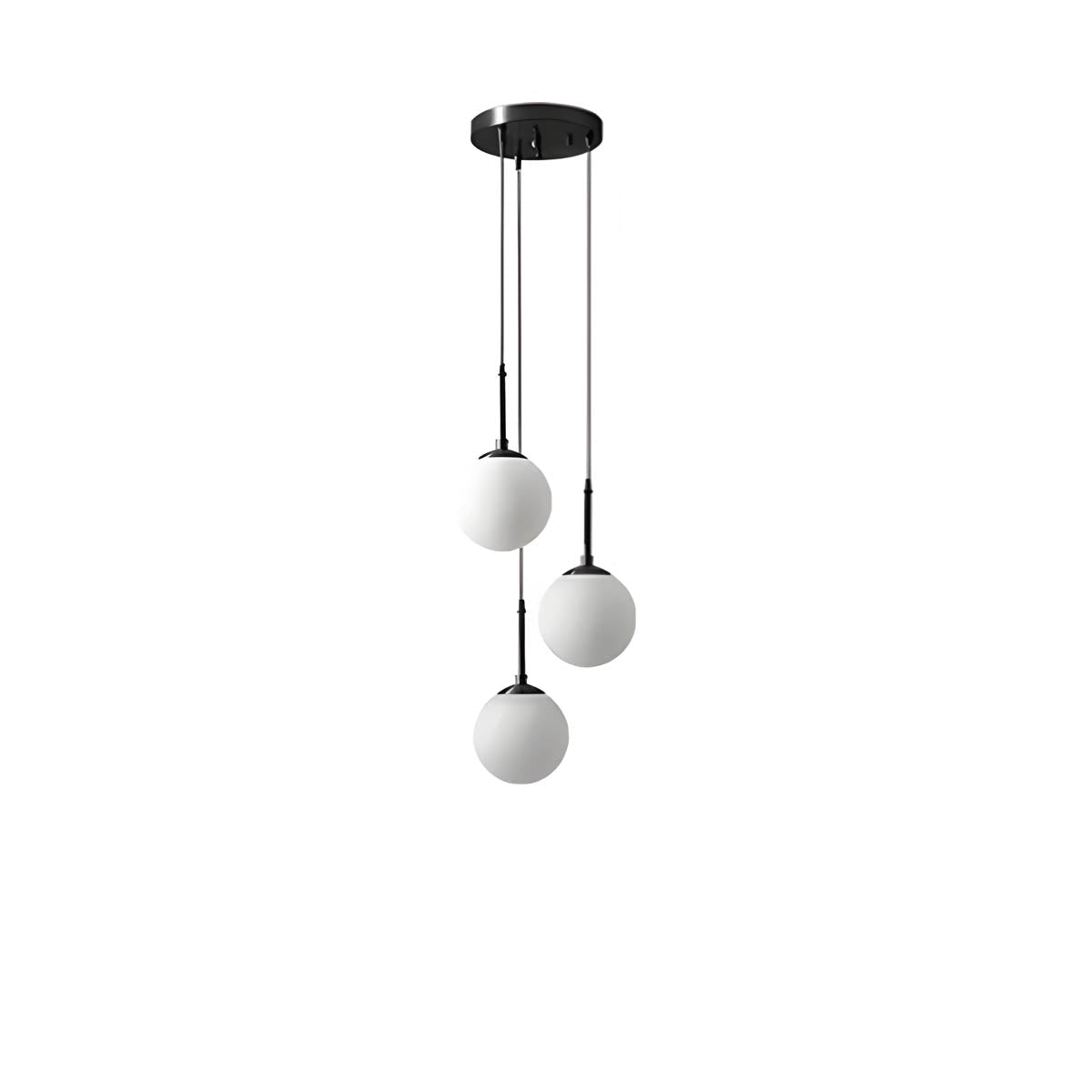 Multi-head glass globe pendant light
