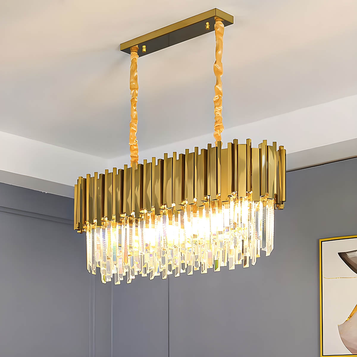 Stainless Steel & Crystal Chandelier E14 40-120 cm