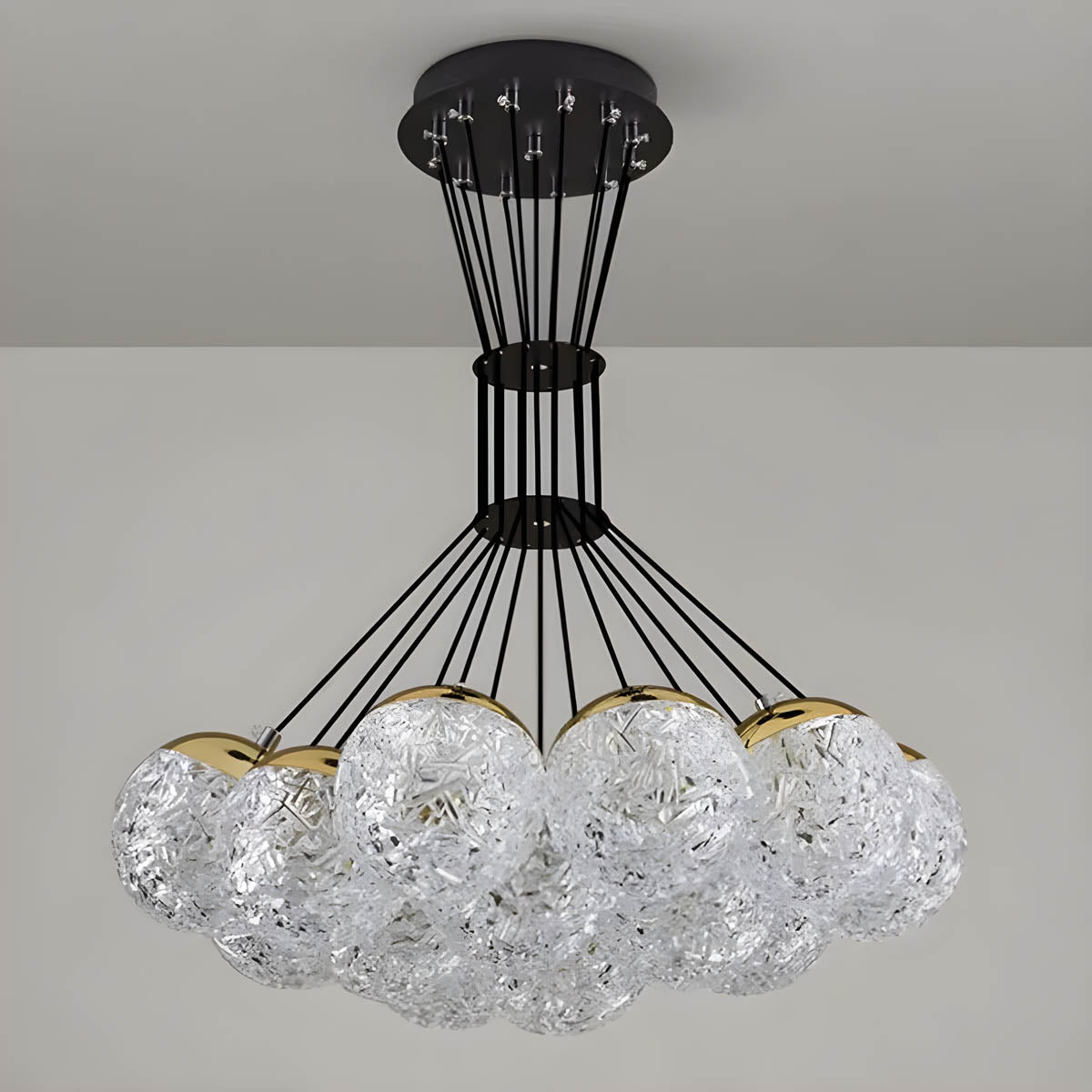 Acrylic & Steel Globe Chandelier LED 35-48 cm Modern Statement