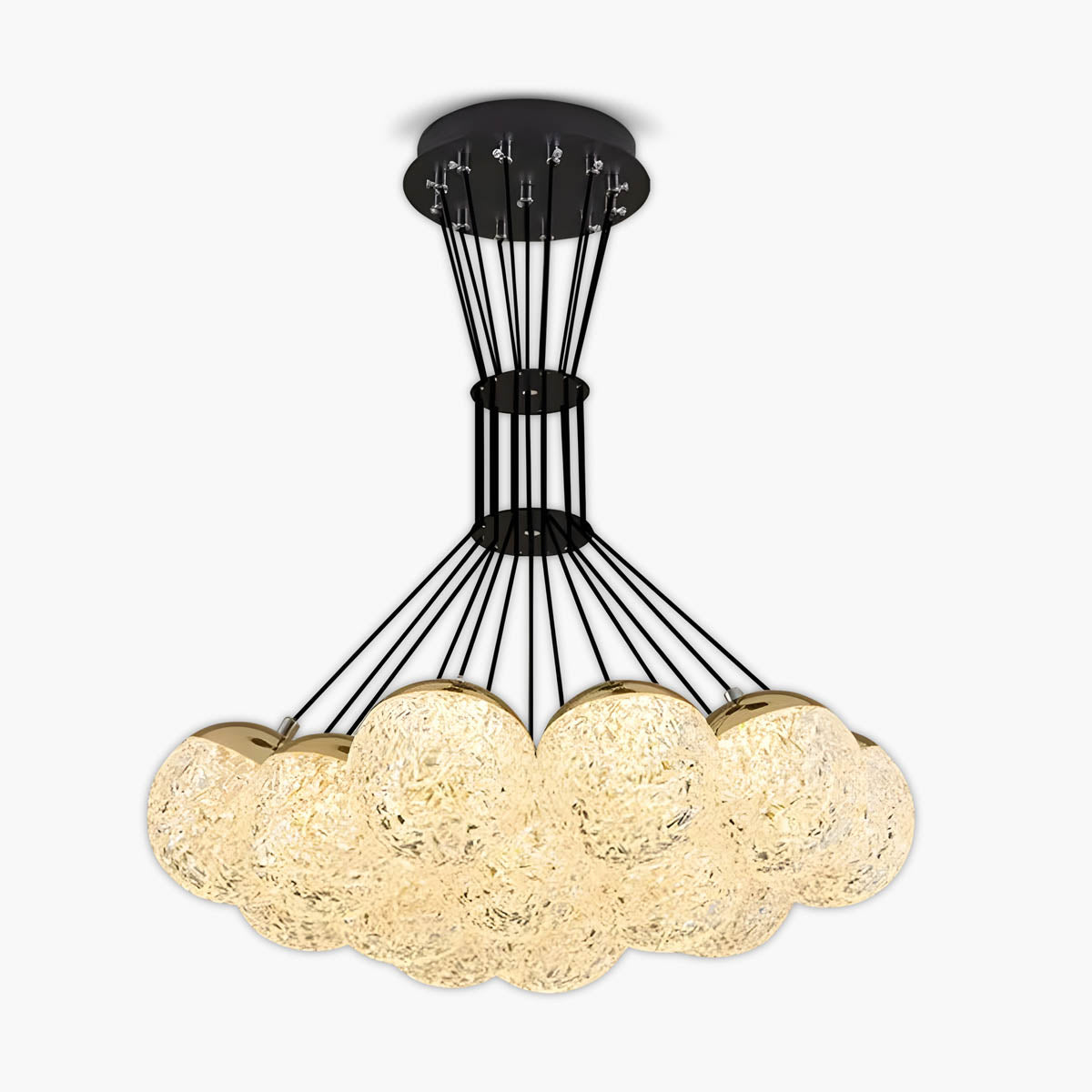 Acrylic & Steel Globe Chandelier LED 35-48 cm Modern Statement