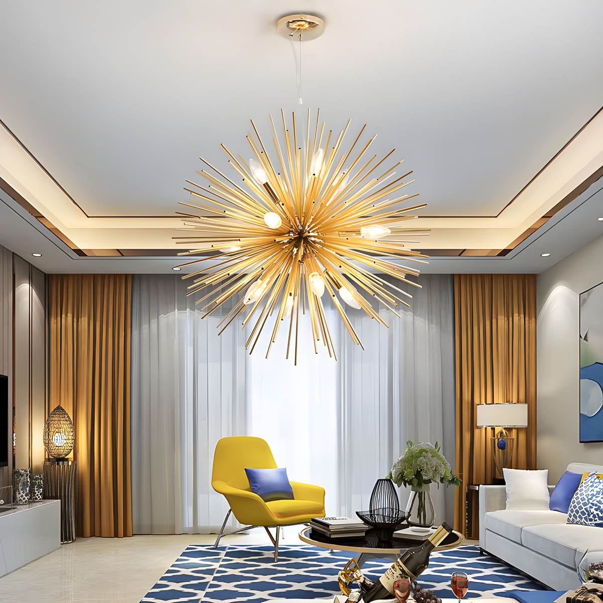 Starburst Metal Pendant Light E14 LED, Ø 58 cm