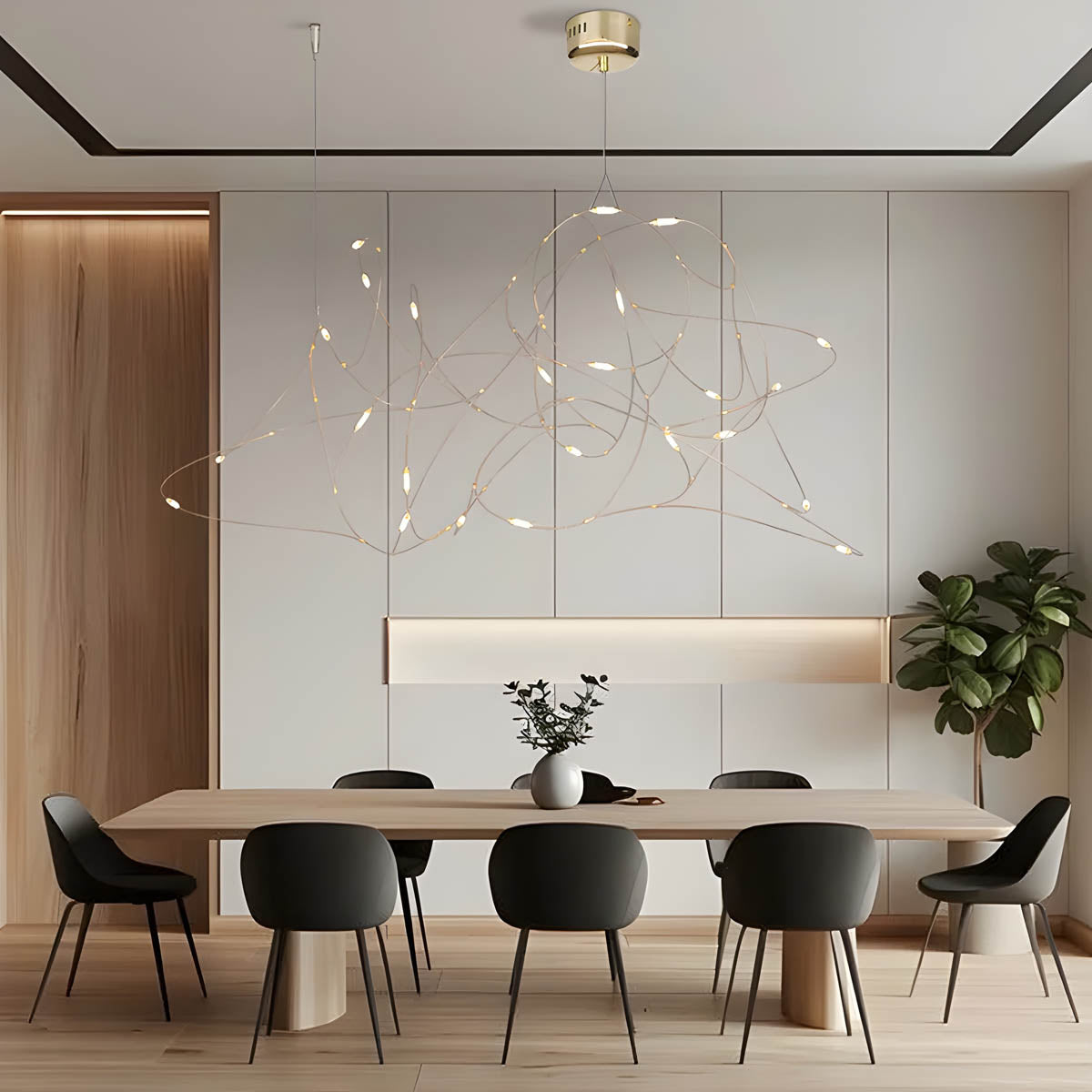 Stainless Steel Filament Wire Chandelier 80 cm