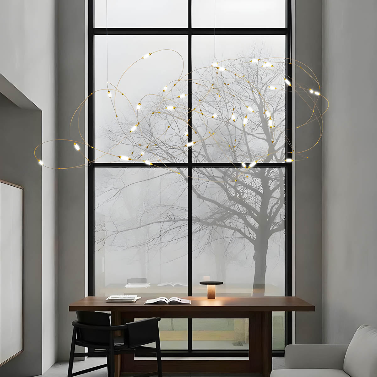 Stainless Steel Filament Wire Chandelier 80 cm