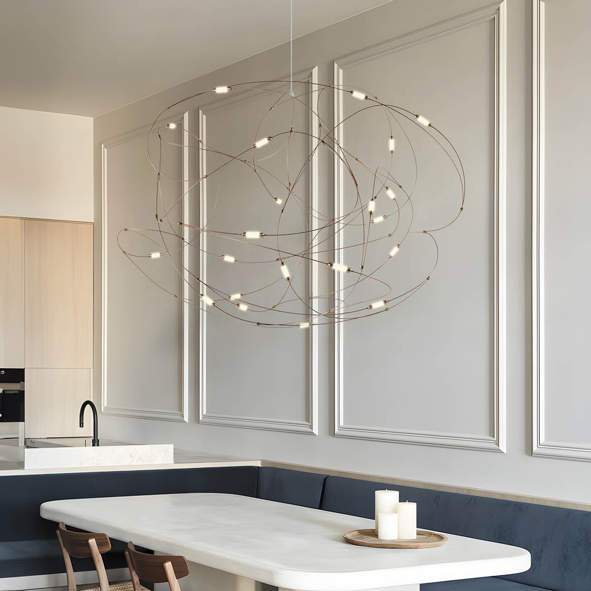 Stainless Steel Filament Wire Chandelier 80 cm