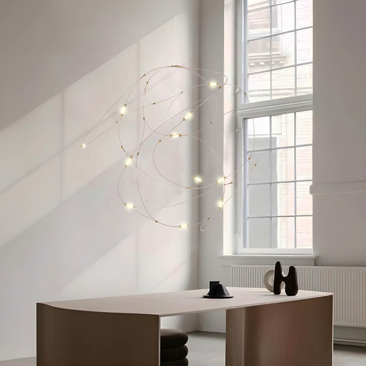 Stainless Steel Filament Wire Chandelier 80 cm