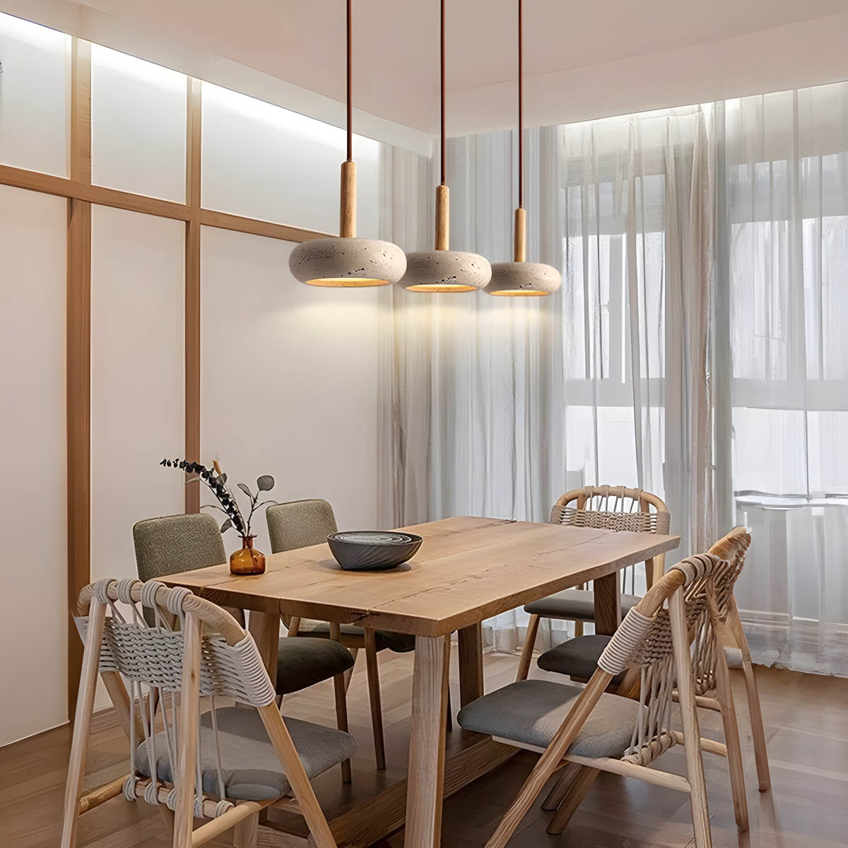 Natural yellow travertine pendant light LED stone plate