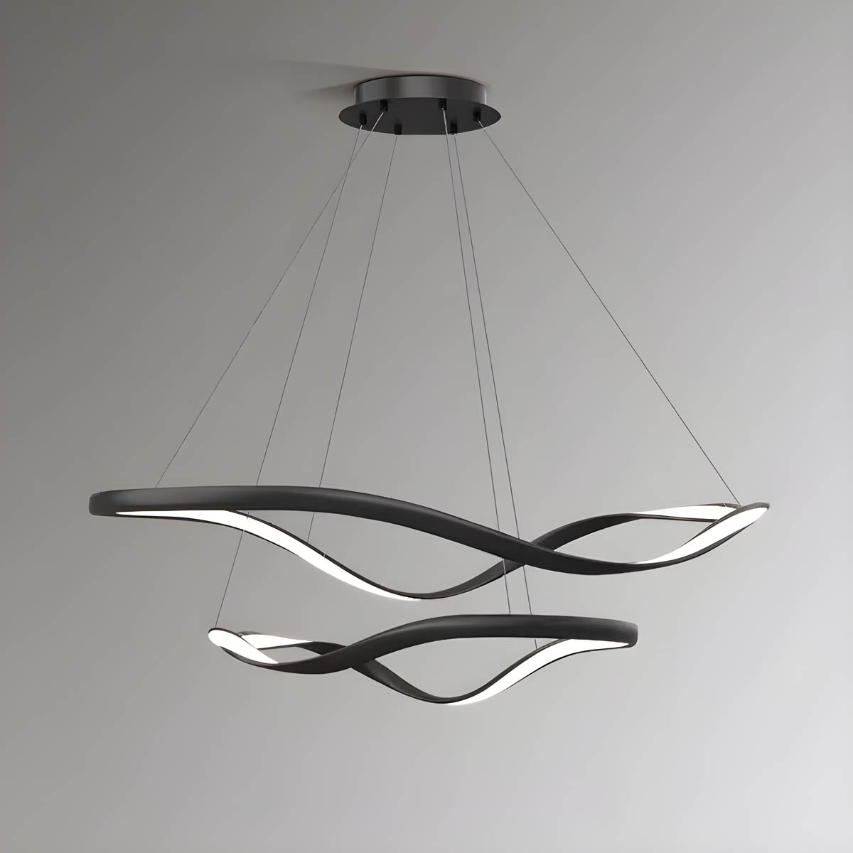 Ribbon-Style Semi-Flush Pendant Light 40-100 cm
