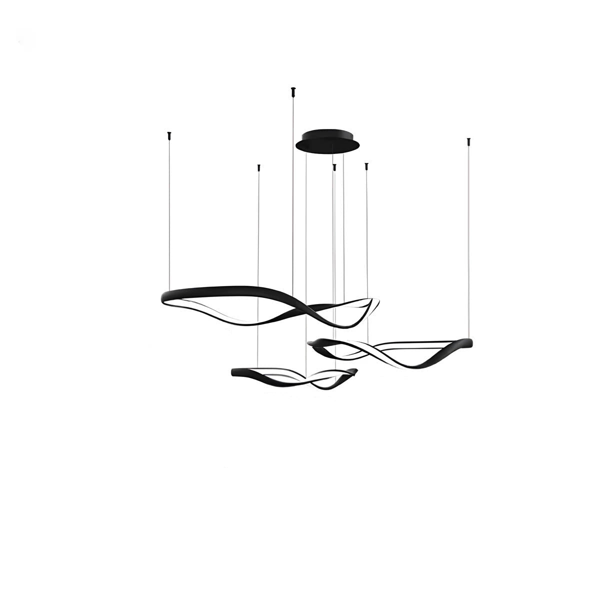 Ribbon-Style Semi-Flush Pendant Light 40-100 cm