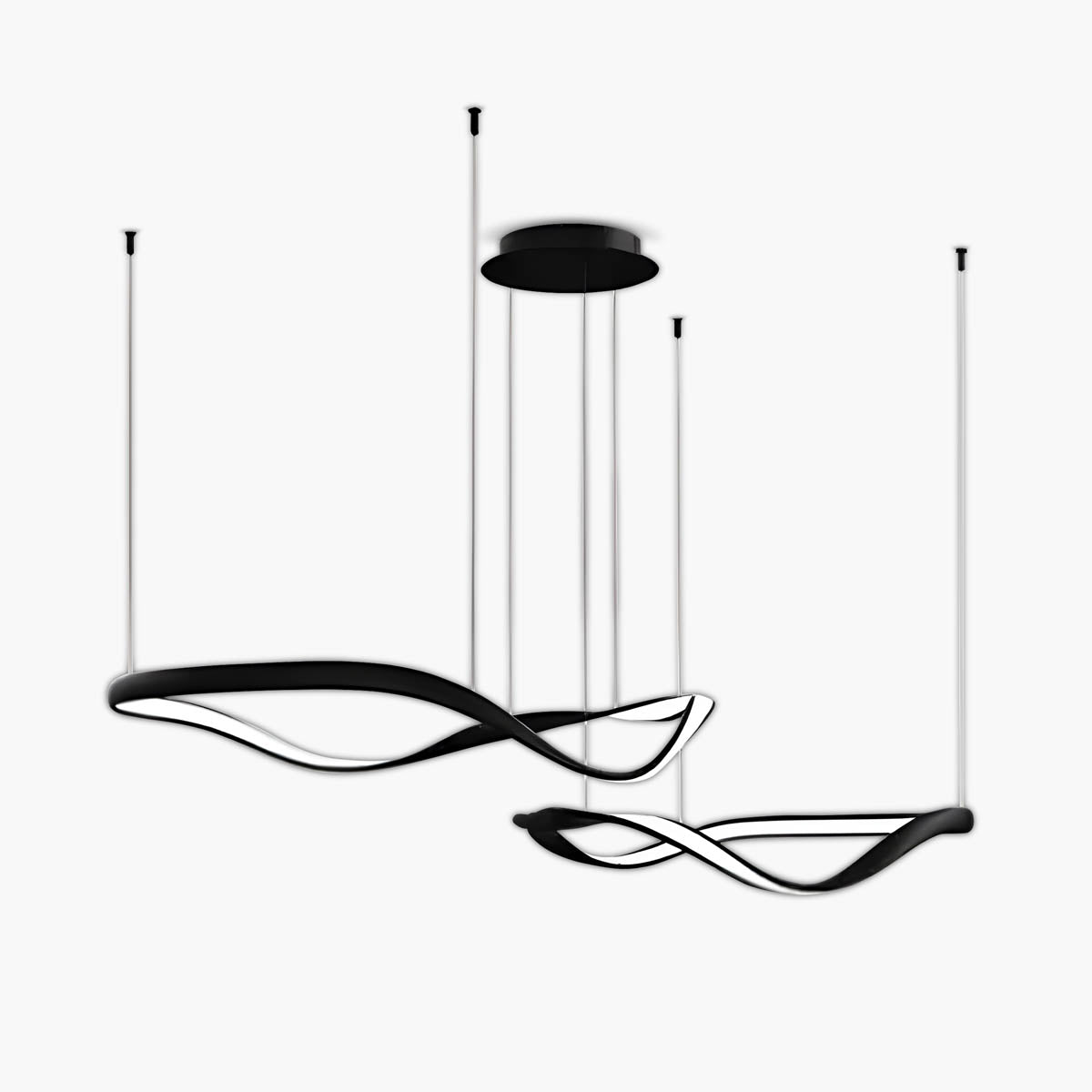 Ribbon-Style Semi-Flush Pendant Light 40-100 cm