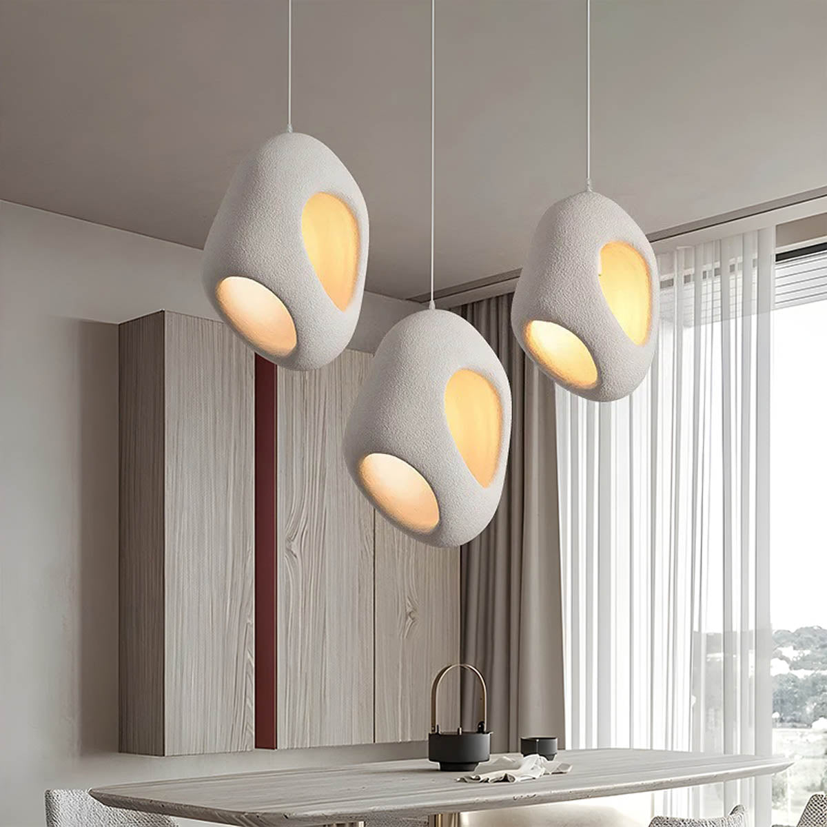 Polystyrene Sculptural Pendant Light E27 LED, 42×58 cm