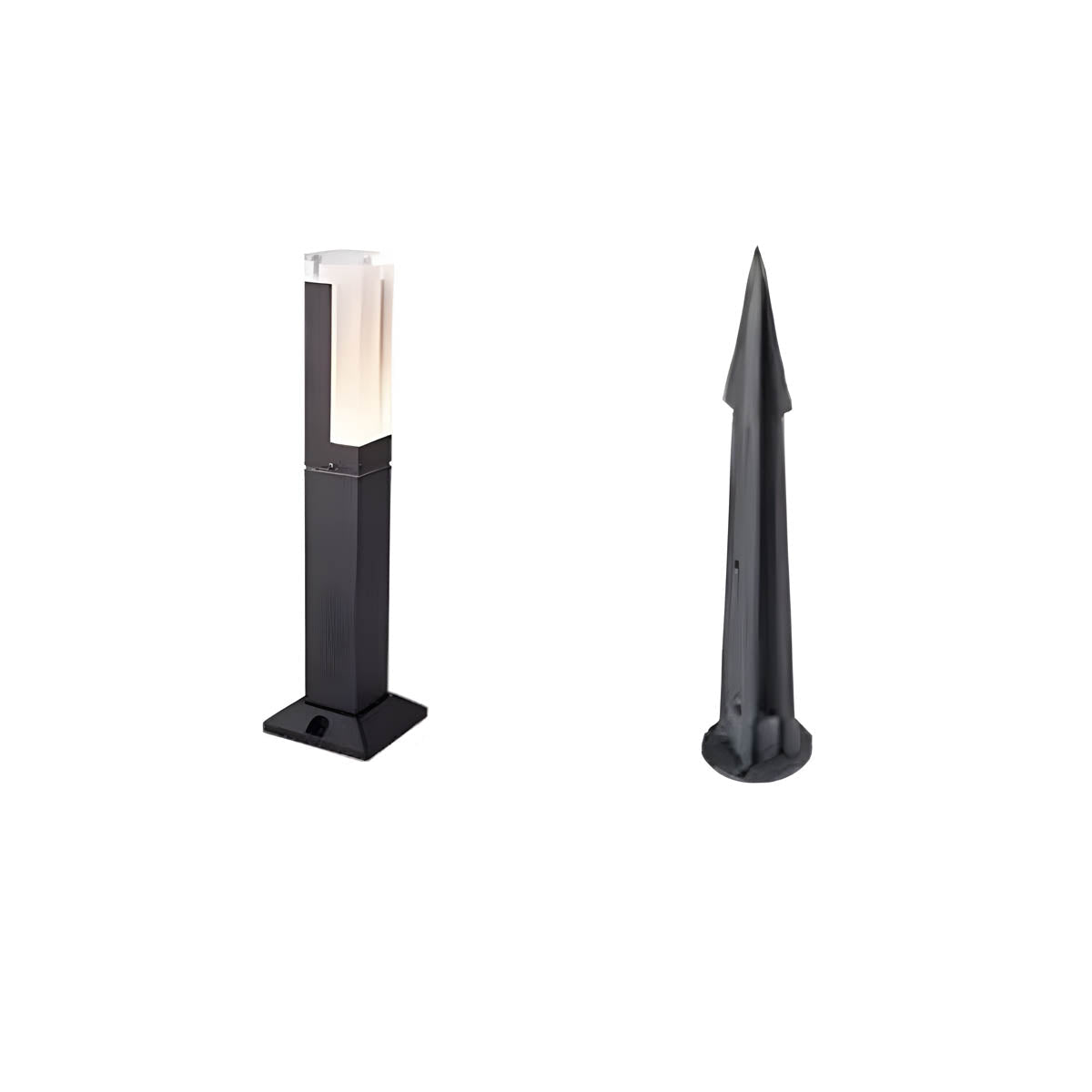 Aluminum LED lawn light range, solid or spike base