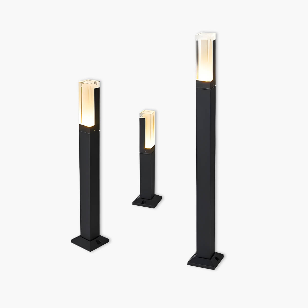 Aluminum LED lawn light range, solid or spike base