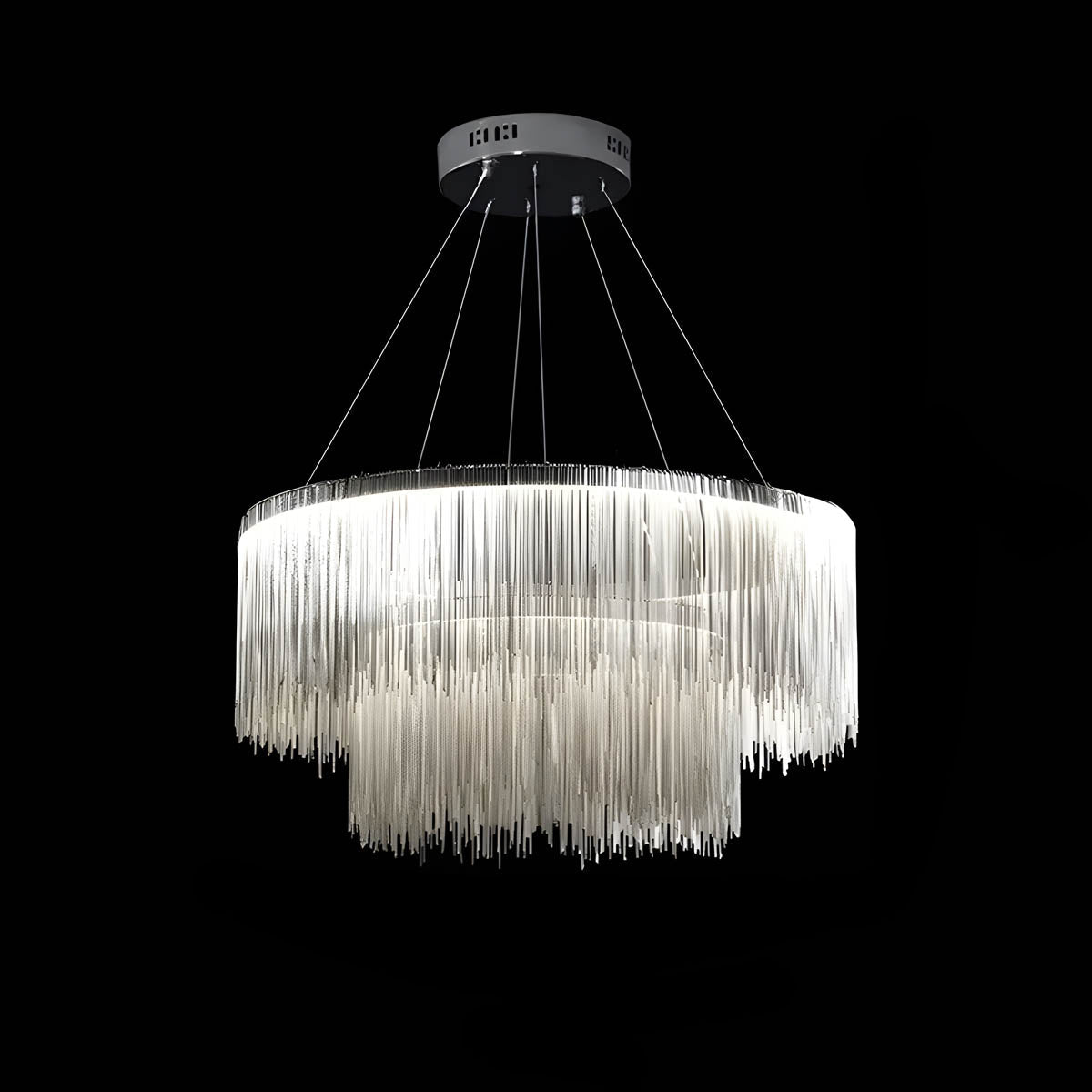 Aluminum & Iron Fringe Chandelier LED 50-150 cm