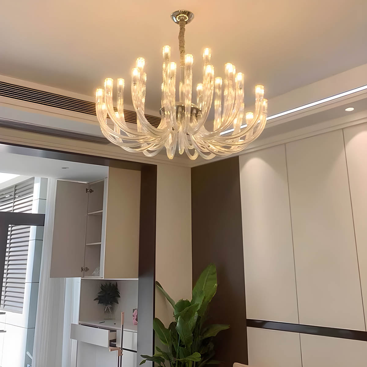 Glass & Metal Chandelier 12-Head 60 cm LED G9