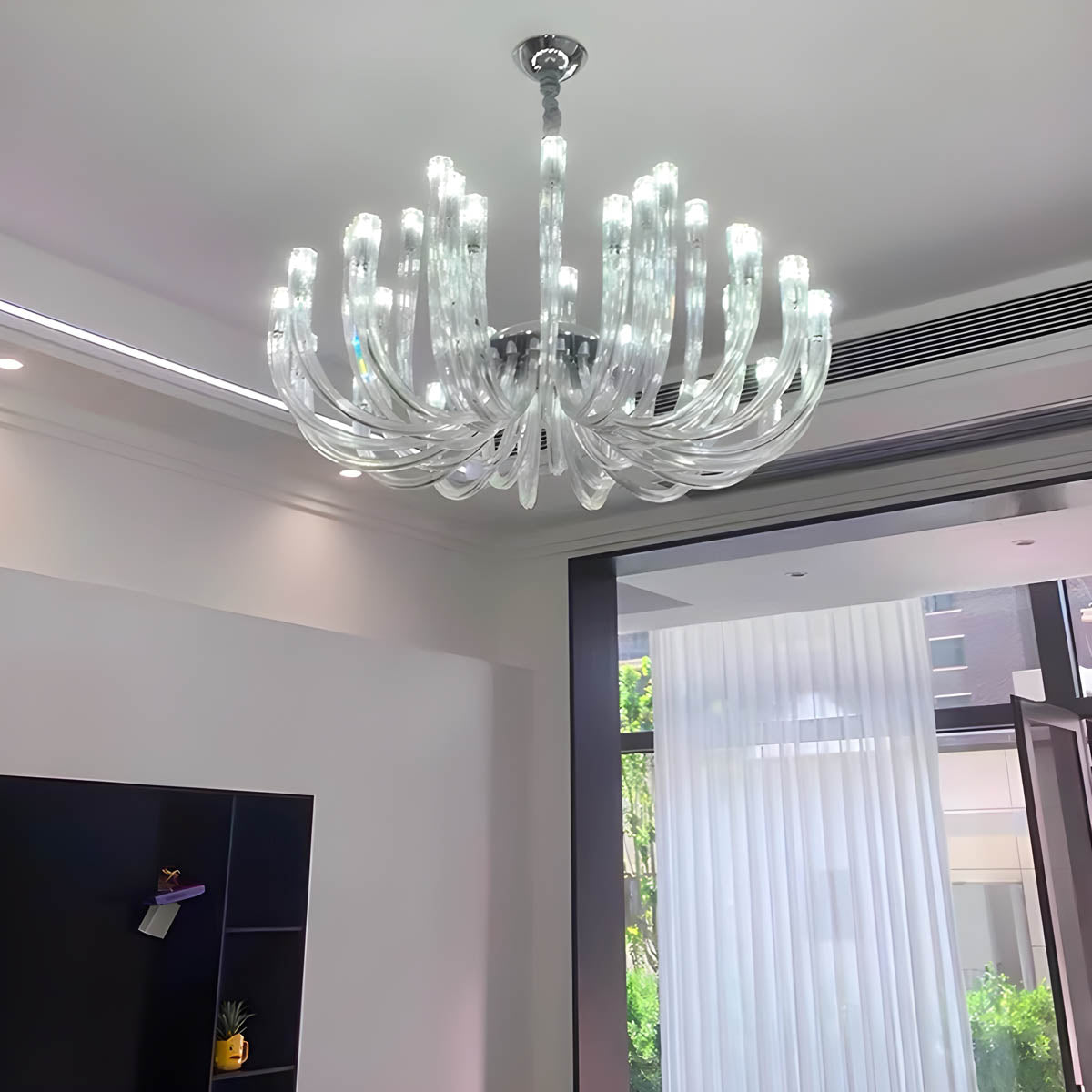 Glass & Metal Chandelier 12-Head 60 cm LED G9