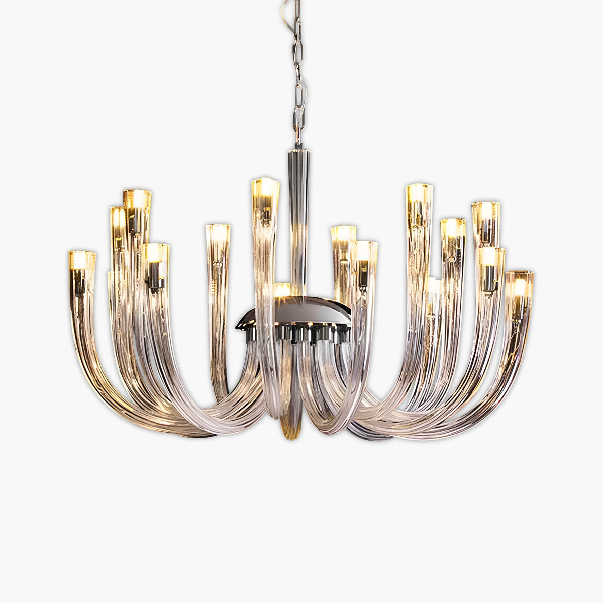 Glass & Metal Chandelier 12-Head 60 cm LED G9