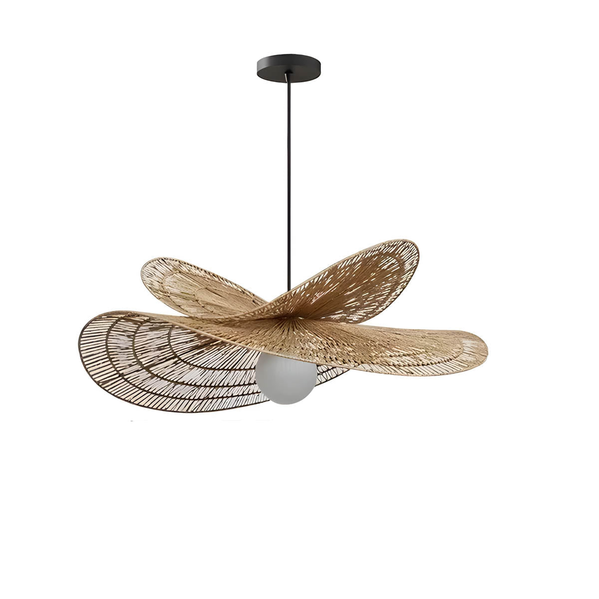 Hand-knitted rattan E27 pendant light