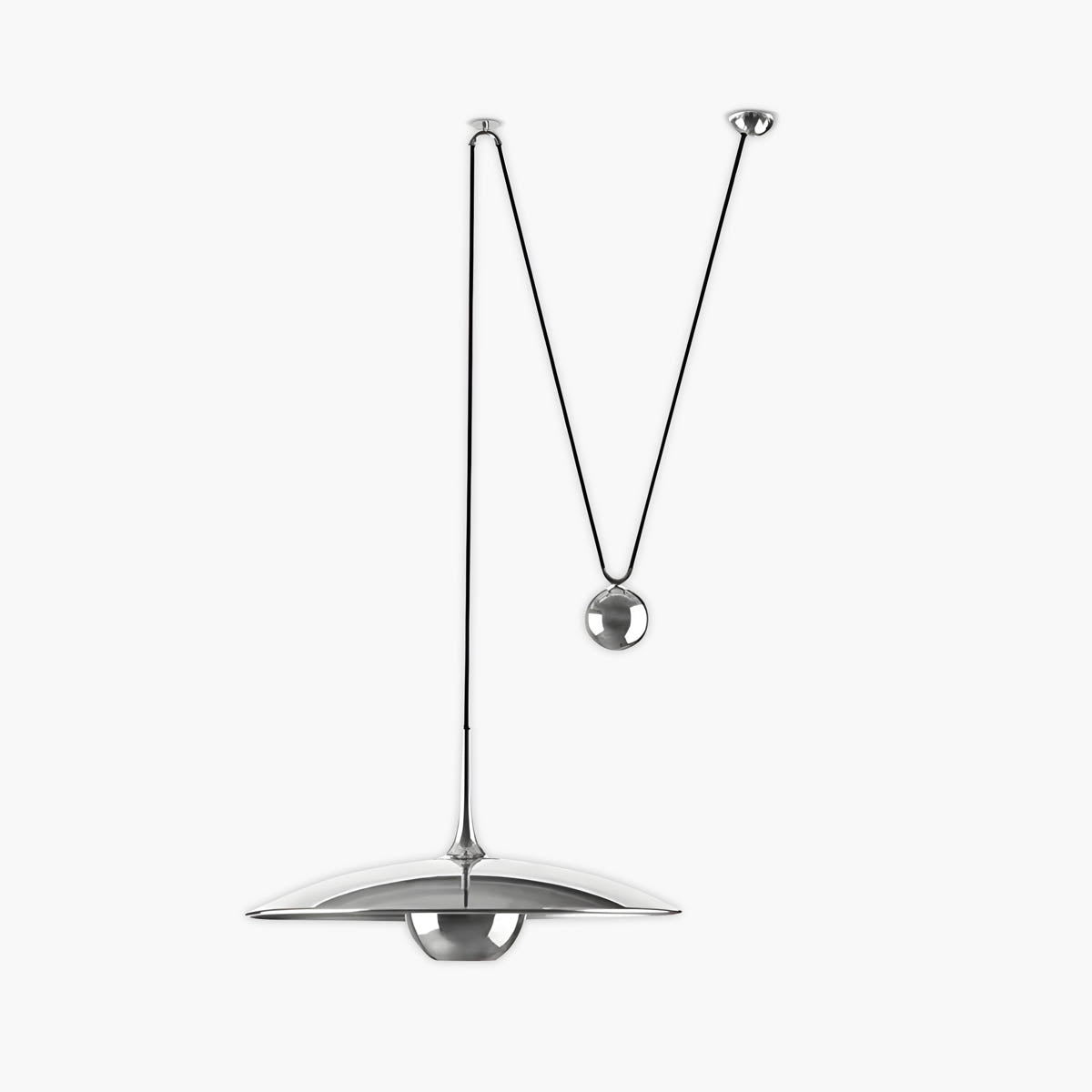 Metal cymbal-inspired pendant light E27, 1 or 2 heads, 30/50 cm