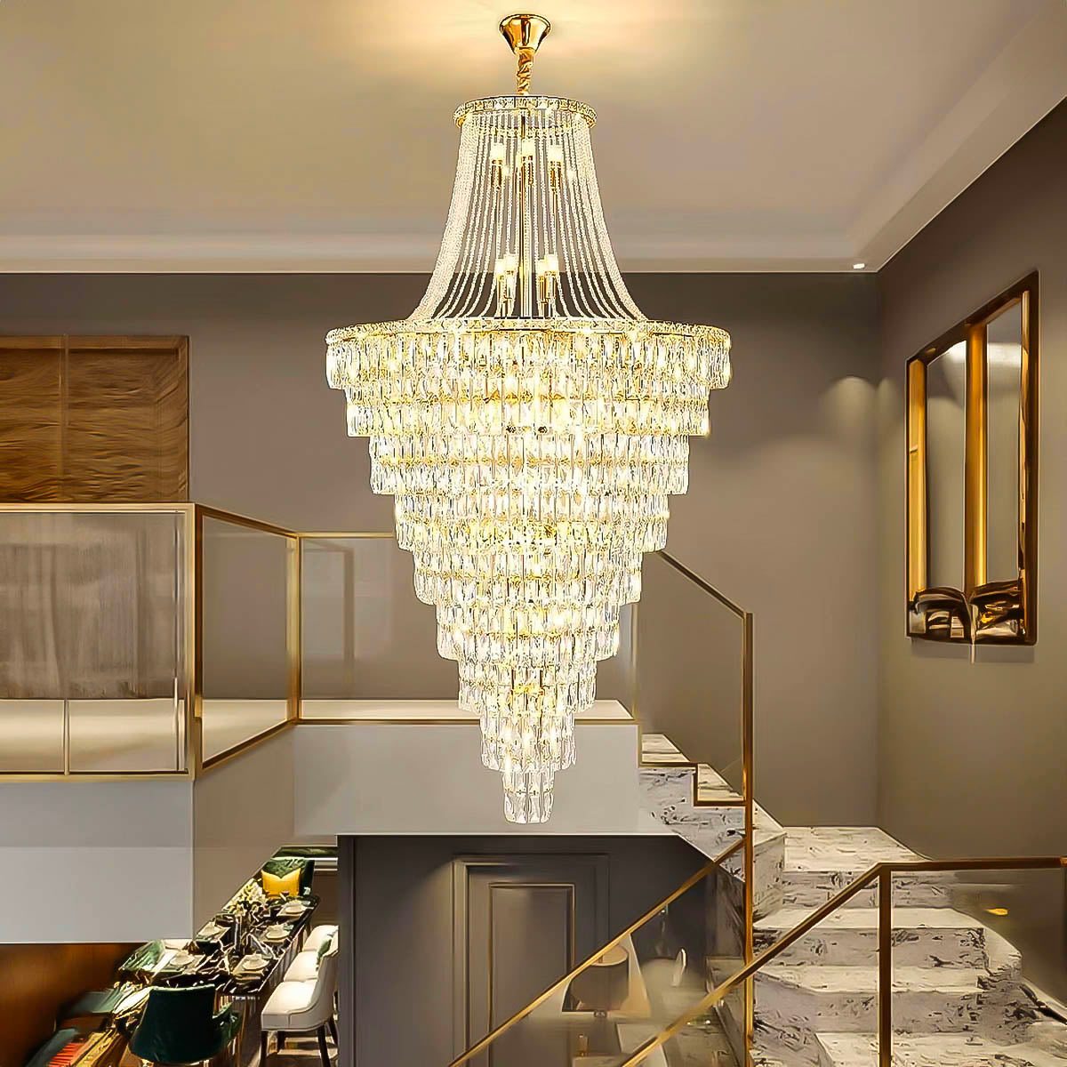 Versailles Iron & K9 Crystal Chandelier with E14 LEDs