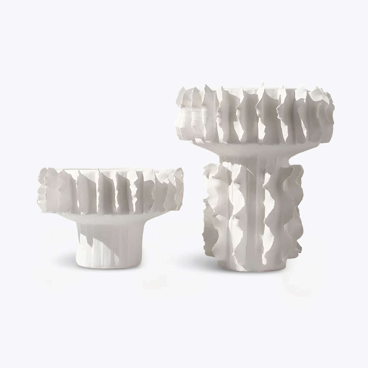 Ceramic Decorative Vase with Sculptural Pleated Design