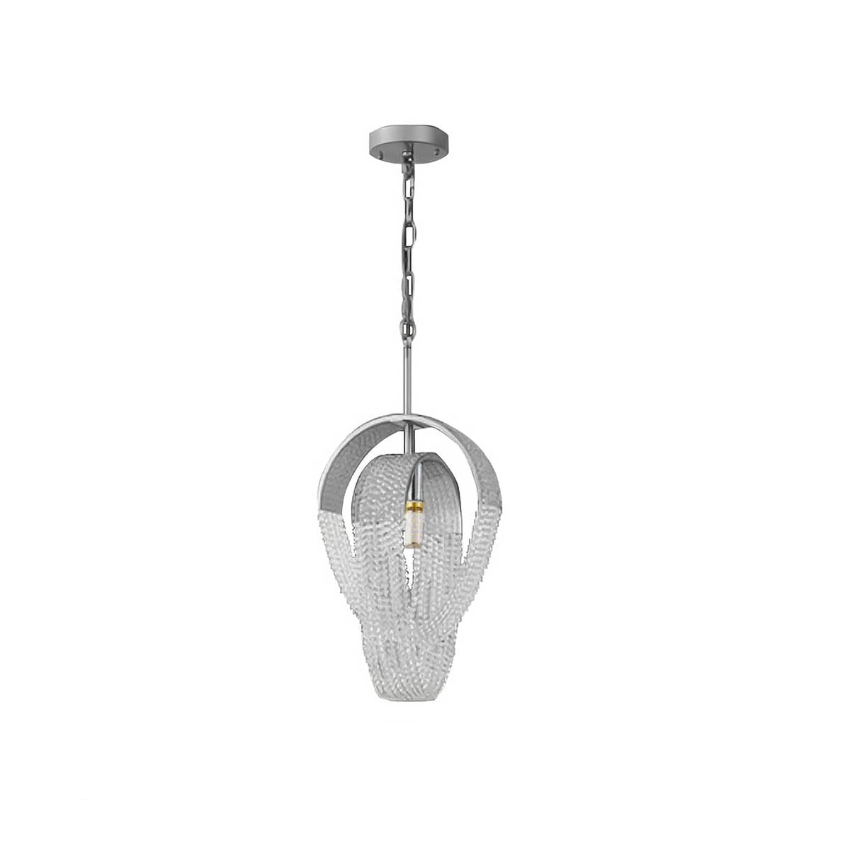 Metal & Crystal Bead Chandelier E14 26-85 cm Elegant Statement