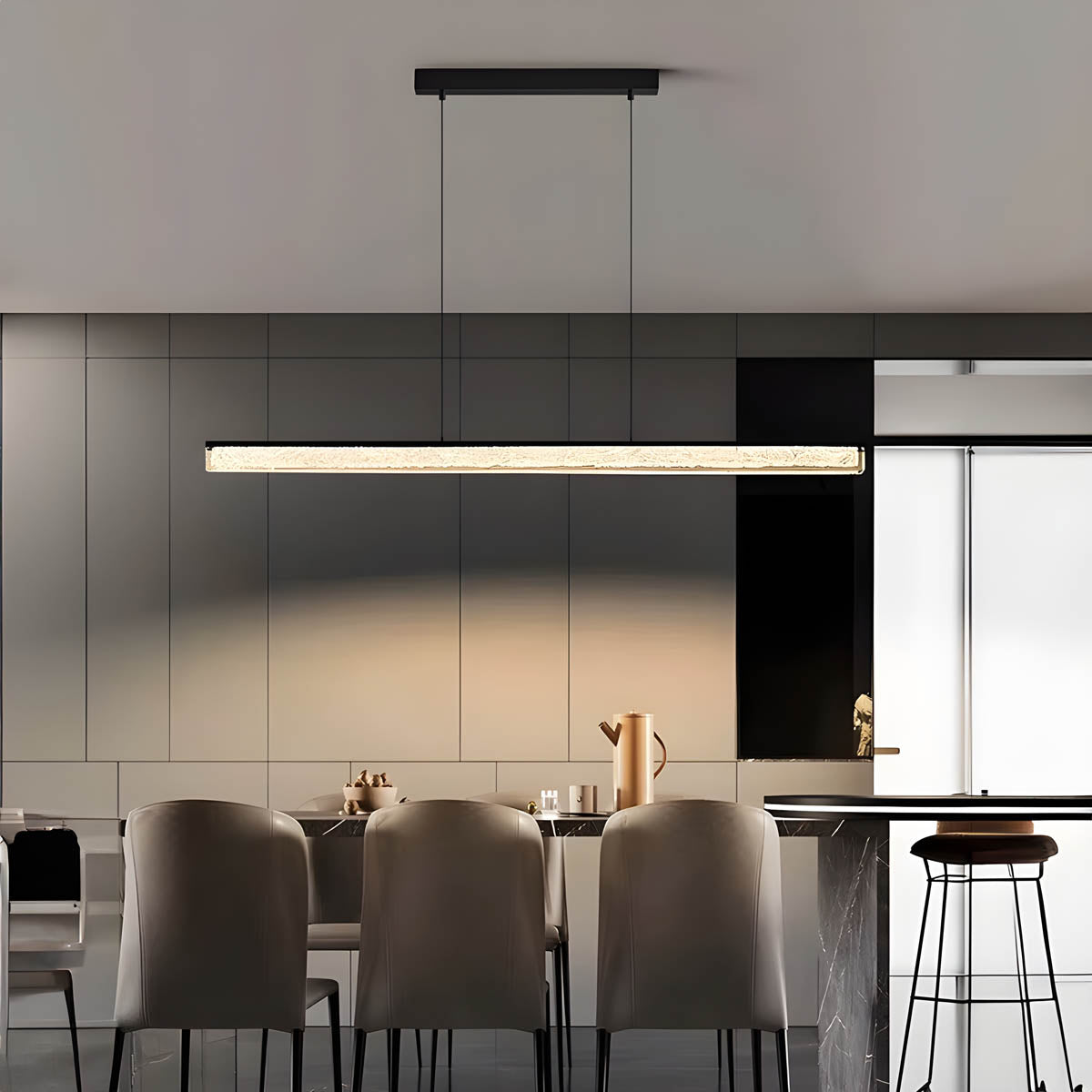 Copper and resin LED pendant light