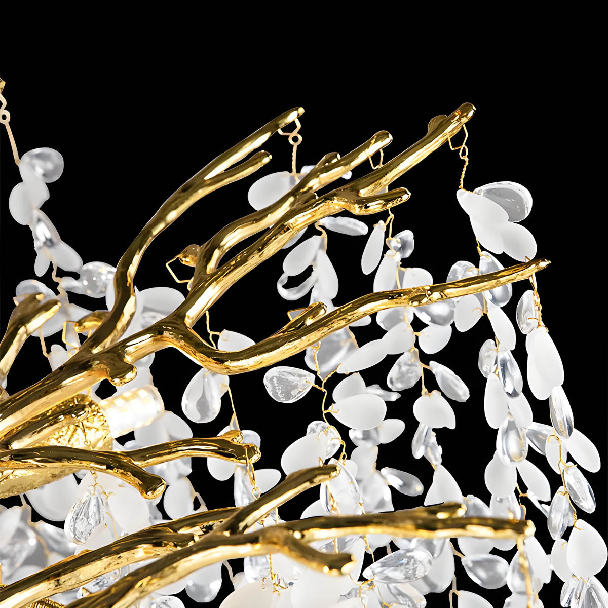 Chandelier with crystal & aluminium branches