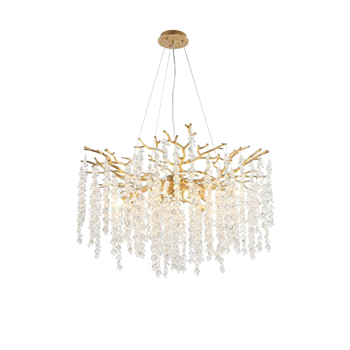 Chandelier with crystal & aluminium branches